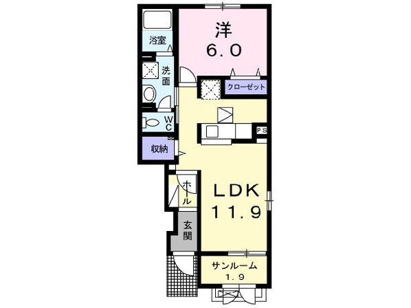 新発田駅 徒歩14分 1階の物件間取画像